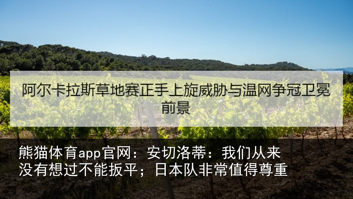 熊猫体育app官网：安切相关情况想过相关情况常值得尊重
